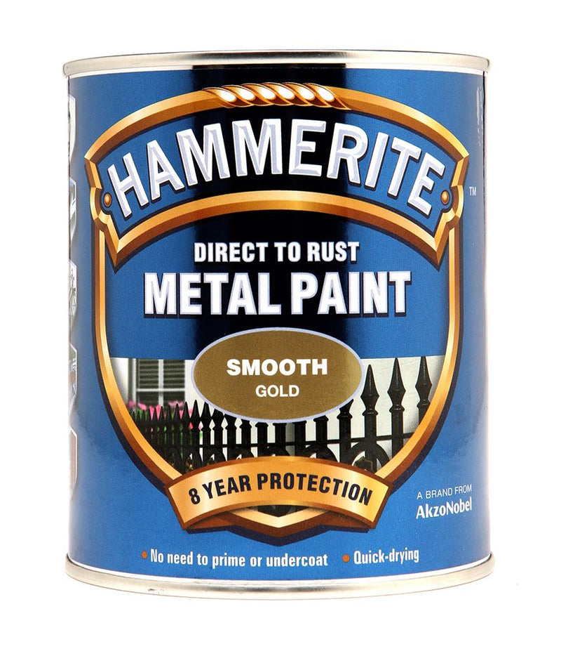 Hammerite Smooth Gold Paint - 750ml