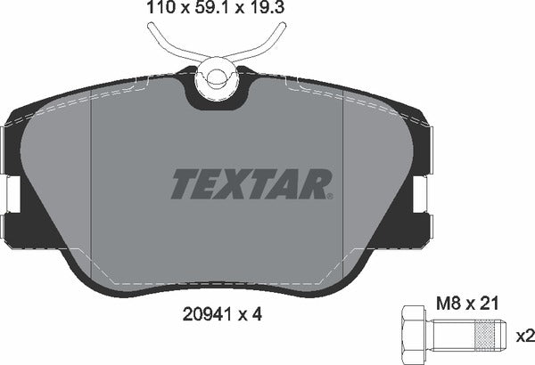Textar Brake Pad Set - 2094102