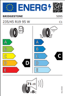 Bridgestone 235 45 19 95W Potenza S001 tyre