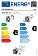 Bridgestone 245 45 17 99Y Turanza ER300 tyre