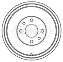 Borg & Beck Brake Drum (Single) -BBR7218