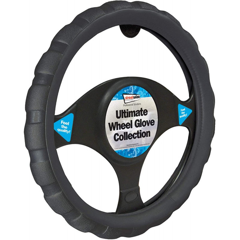 Streetwize Luxury Universal Range Steering Wheel Glove - Black Chunky Sports Grip