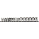 Metric Socket Set on a Metal Rail, 3/8" Sq Dr (15 Piece)