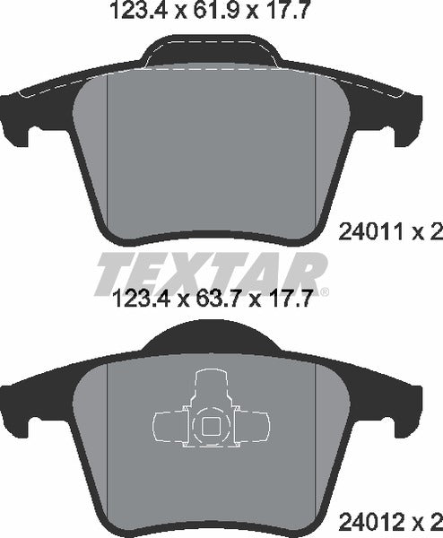 Volvo, Brake Pad Set - Textar 2401101
