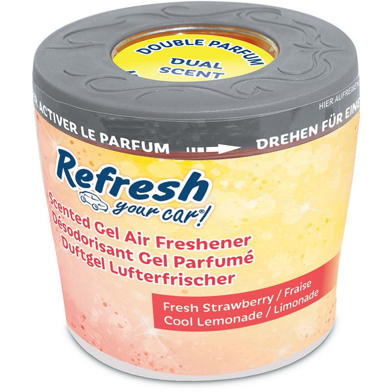 Refresh Your Car 301410400 Air freshener Gel Can 5oz Strawberry/Cool Lemonade
