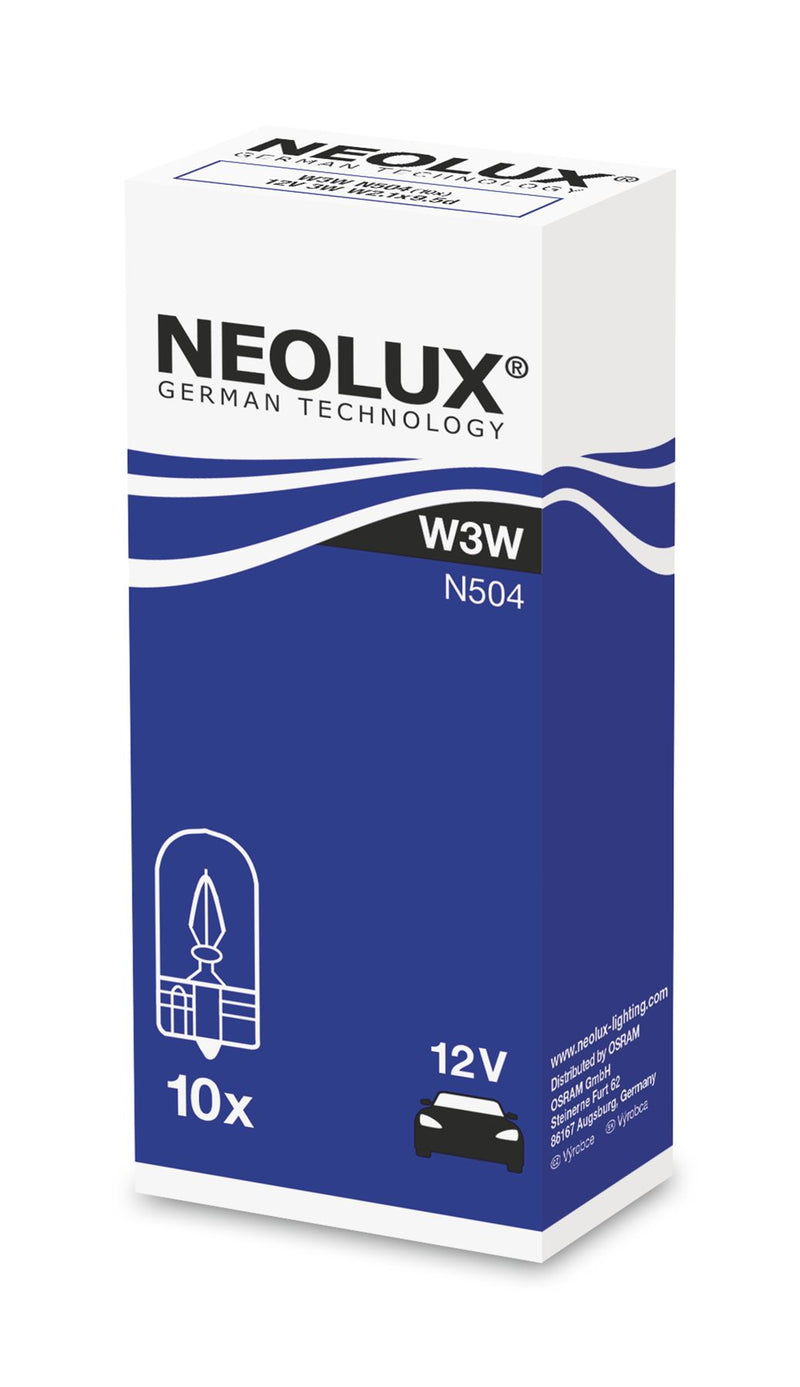 Neolux N504 12v 3w W2.1x9.5d (504) Trade pack of 10