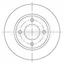 Borg & Beck Brake Disc Pair  - BBD5376 fits Mitsubishi -i 0.7 01/10-