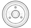 Borg & Beck Brake Drum (Single) -BBR7071