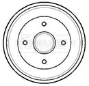 Borg & Beck Brake Drum (Single) -BBR7138