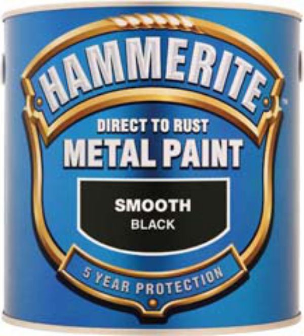 Hammerite Smooth Black Paint - 2.5L