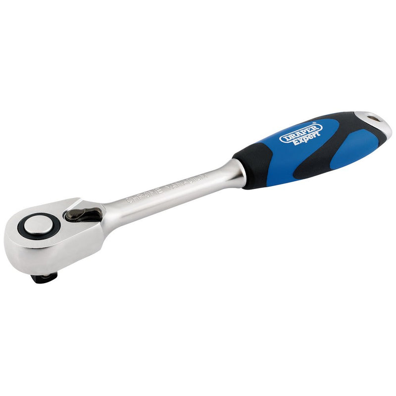 Soft Grip Reversible Ratchet, 1/2" Sq Dr, 72 Tooth