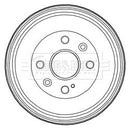 Borg & Beck Brake Drum (Single) - BBR7223 fits Mazda 2 07-15