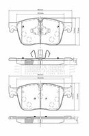 Borg & Beck Front Brake Pad Set - BBP2548 fits Jaguar XF, F-Pace 18 09/15-