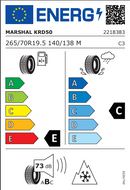 Marshal 265 70 19 140M RD50 tyre