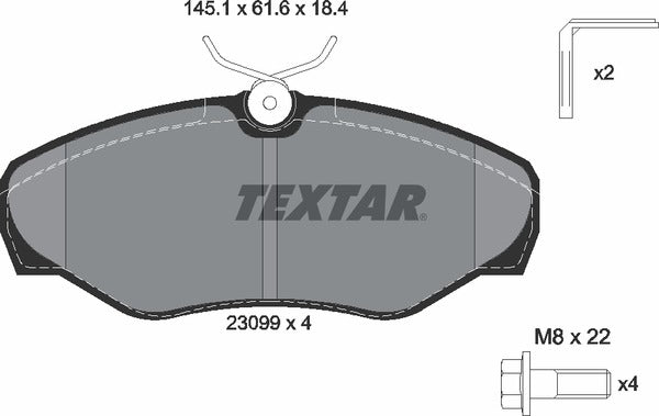 Nissan Opel Renault Vauxhall, Brake Pad Set - Textar 2309902