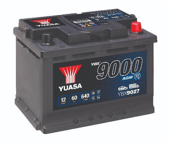 Yuasa YBX9027AGM Start Stop Plus Battery - 3 Year Warranty (5383603388569)