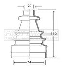 First Line Cv Joint Boot Kit  - FCB2230 fits Volvo - Outer