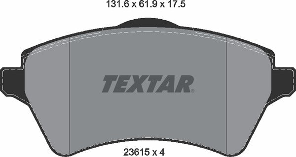 Land Rover, Brake Pad Set - Textar 2361501