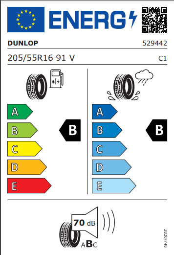 Dunlop 205 55 16 91V SP Sport BluResponse tyre