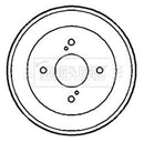 Borg & Beck Rear Brake Drum (Single) - BBR7167 fits Toyota Corolla 97-