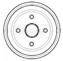 Borg & Beck Rear Brake Drum (Single) - BBR7123 fits Vauxhall Corsa 00-
