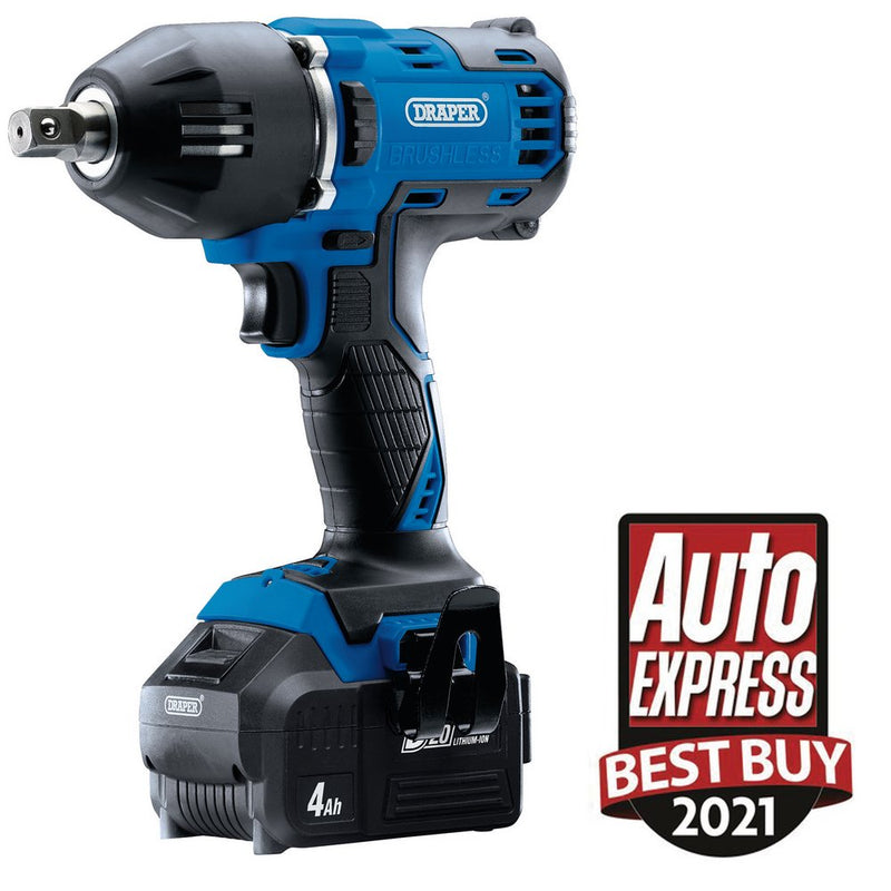 D20 20V Brushless Mid -Torque Impact Wrench - 1/2" Sq. Dr. - 400Nm - 2 x 4.0Ah Batteries - 1 x Charger