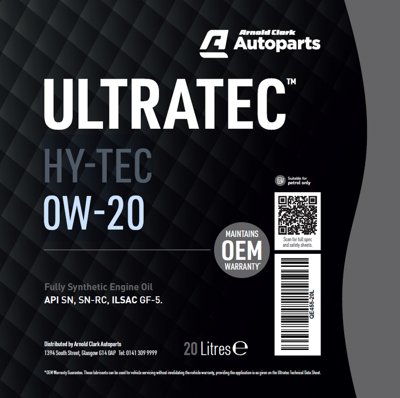 Ultratec HY-TEC 0W-20 20 Litre - E455-20L