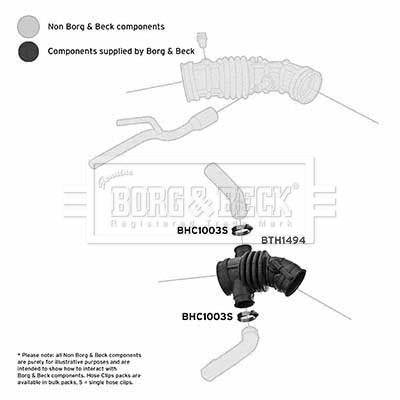 Borg & Beck Air Filter Hose  - BTH1494 fits Chevrolet Aveo,Kalos 1.2 8V