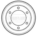 Borg & Beck Brake Drum (Single) -BBR7084