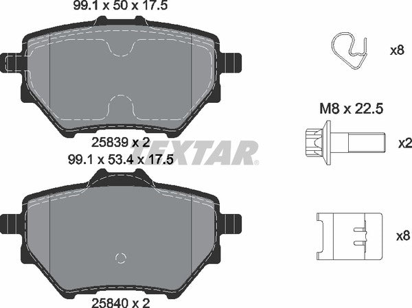 Citroën Opel Peugeot Toyota Vauxhall, Brake Pad Set - Textar 2583901