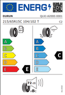 Durun 215 65 15 104T A2000 tyre