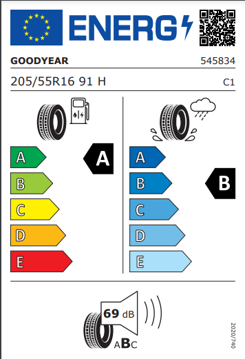 Goodyear 205 55 16 91H EfficientGrip Performance tyre