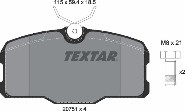 Textar Brake Pad Set - 2075101