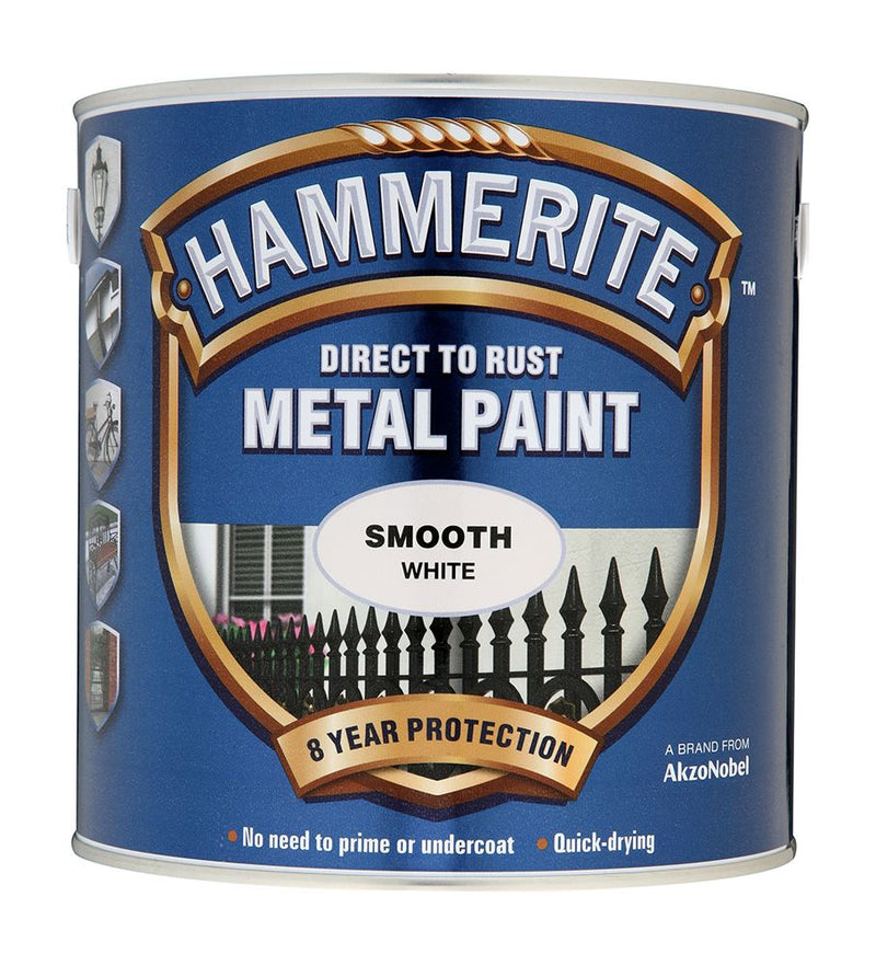 Hammerite Smooth White Paint - 2.5L