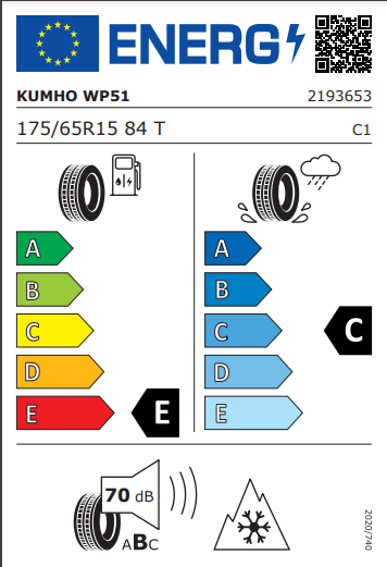 Kumho 175 65 15 84T WinterCraft (WP51) tyre