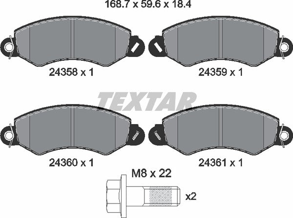 Ldv Maxus, Brake Pad Set - Textar 24358012419101