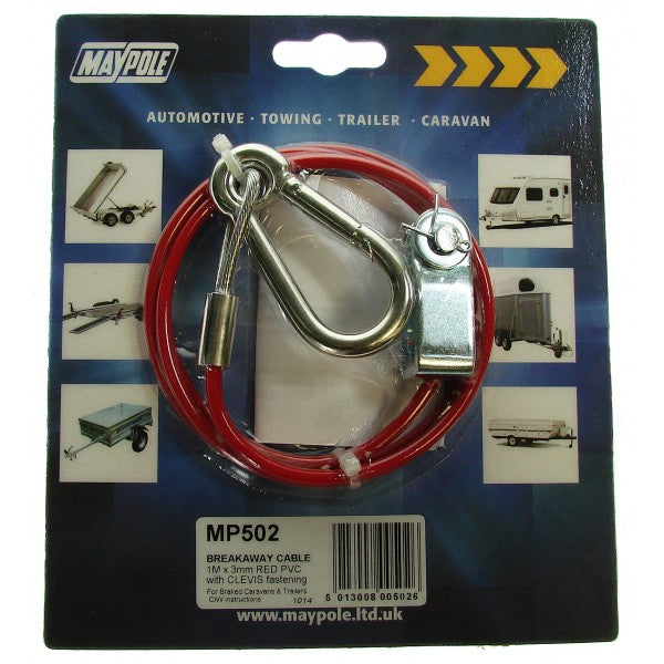 Red Pvc Breakaway Cable Clevis 1M X 3mm