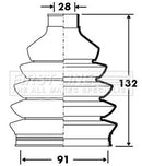First Line Cv Joint Boot Kit  - FCB2386 fits Hyundai Coupe, Elantra - Outer