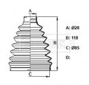 Borg & Beck Cv Joint Boot Kit  - BCB6163 fits Fiat Sedici