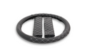 Leatherlook Lux Steering Wheel Cover with Matching Seat Belt Pads