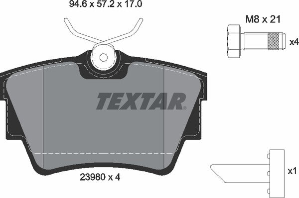 Fiat Nissan Opel Renault Vauxhall, Brake Pad Set - Textar 2398001