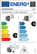 Bridgestone 215 65 16 106T Blizzak LM18C tyre