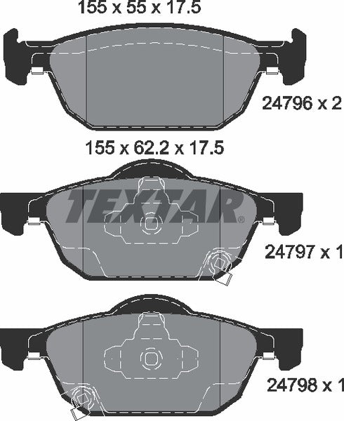 Honda, Brake Pad Set - Textar 2479601
