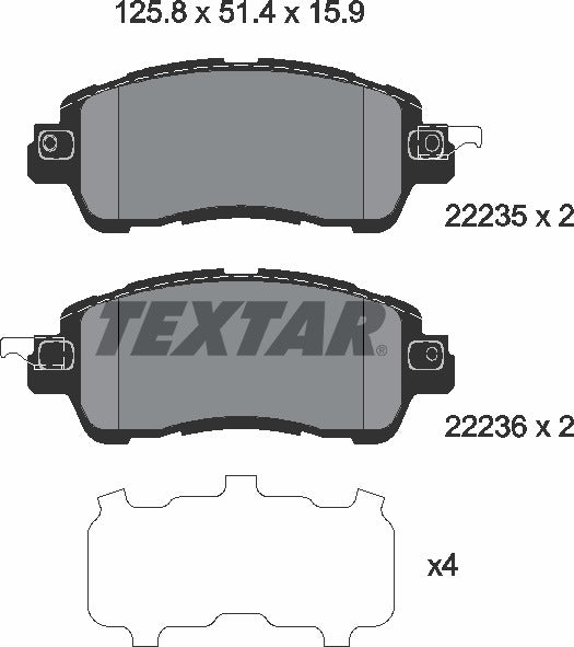 Textar Brake Pad Set - 2223501