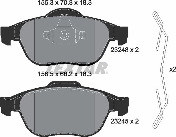 Renault, Brake Pad Set - Textar 23248022432001