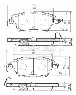 Borg & Beck Rear Brake Pad Set -BBP2598