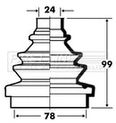 First Line Cv Joint Boot Kit  - FCB2334 fits Citroen, Fiat, Peugeot - Outer