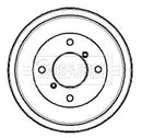 Borg & Beck Brake Drum (Single) -BBR7027