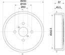 Mintex Brake Drum (Single) fits -Daihatsu Toyota MBD404 (also fits other vehicles)