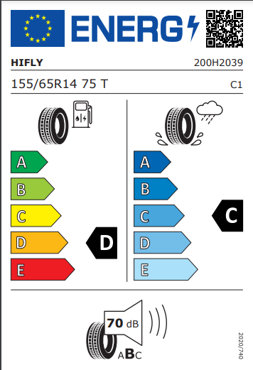 Hifly 155 65 14 75T HF201 tyre